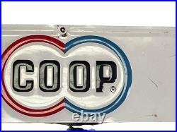 Vtg Metal Sign CO OP Motor Oil Buy with Confidence Farmers Co-Op Manzanola CO