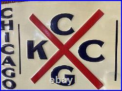 Vtg NOS 20s 30s Chicago Kansas City Highway Left Arrow Embossed Metal Sign 12
