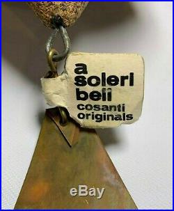 Vtg Original Cosanti Paolo Soleri Ceramic & Metal Wind Chime Bell Vintage Signed