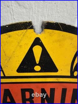 Vtg Warning Natural Gas Pipelines Oil Station Panhandle Eastern Sign Metal