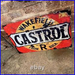 Wakefield Castrol Motor Oil Vintage Metal Advertising Wall Sign