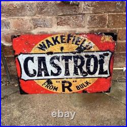 Wakefield Castrol Motor Oil Vintage Metal Advertising Wall Sign