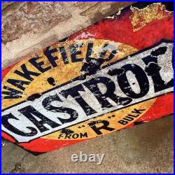 Wakefield Castrol Motor Oil Vintage Metal Advertising Wall Sign
