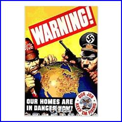 Warning American WWII Propaganda Poster WWII Propaganda Poster Aluminum Sign Warning American WWII Propaganda Poster WWII Propaganda Poster Aluminum Sign