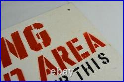 Warning Restricted Area (True Vintage) Military Army Metal Sign