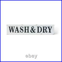 Wash & Dry Sign Embossed Metal Distressed
