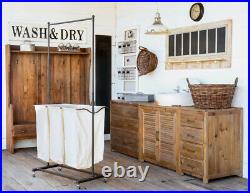 Wash & Dry Sign Embossed Metal Distressed Laundry Room Decor