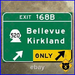Washington I-5 North exit 168B, Route 520, Bellevue, Kirkland exit sign 21x15