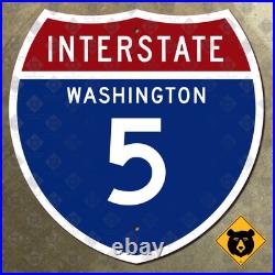 Washington Interstate route 5 highway marker road sign Seattle 1957 18x18