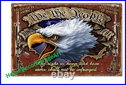 We The People 2nd Amendment Metal Sign, 3 Sizes, Vintage Style Garage Art We The People 2nd Amendment Metal Sign, 3 Sizes, Vintage Style Garage Art