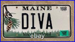 We all know one! 1999 Maine license plate DIVA vanity personalized chickadee