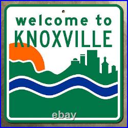 Welcome to Knoxville Tennessee city limit sign sun river skyline 12x12