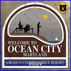 Welcome to Ocean City Maryland city limit boundary road street sign marker 16x16