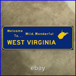 West Virginia state line welcome wild wonderful highway marker road sign 21x7