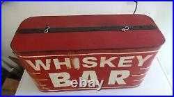 Whiskey Bar Sign Red Metal 25 Vintage Retro Western Saloon Rodeo