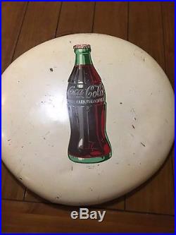 White Vintage Metal Coke Sign