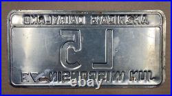 Wisconsin 1973 license plate L 5 June 1979 America's Dairyland low number SSWI