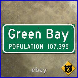 Wisconsin Green Bay city limit road sign highway marker 27x11
