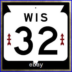 Wisconsin Highway 32 Milwaukee Green Bay Red Arrow route marker road sign 36x36
