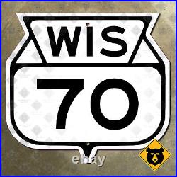 Wisconsin Highway 70 state route marker road sign Eagle River Woodruff 16x15
