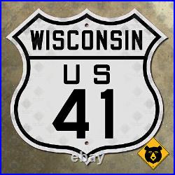 Wisconsin US Route 41 highway marker 1926 road sign Pleasant Prairie 16x16
