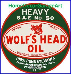 Wolf's Head Motor Oil Metal Sign, Aged or Clean, Vintage Style Garage Art HDGA Wolf's Head Motor Oil Metal Sign, Aged or Clean, Vintage Style Garage Art HDGA