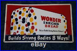 Wonder Bread Sign Large vintage Metal Sign 30x18 circa 1950's