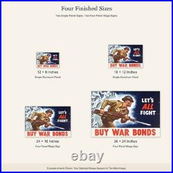 Worth Fighting For WWII Propaganda Poster Aluminum Sign