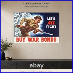 Worth Fighting For WWII Propaganda Poster Aluminum Sign
