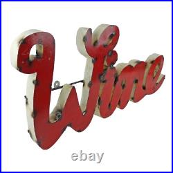 XL Red Wine Recycled Metal Sign Colorful Bar Cantina Wall Decor 29 x 13.5 inch XL Red Wine Recycled Metal Sign Colorful Bar Cantina Wall Decor 29 x 13.5 inch