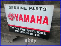 YAMAHA Genuine Parts Embossed Metal Sign Vintage Cool look motorcycle dealer Qua