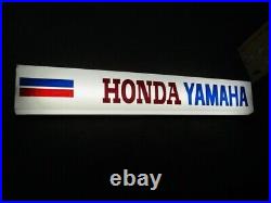 Yamaha Honda Illuminated Plastic Sign Shopping Street Display Vintage 51x7