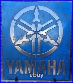 Yamaha Vintage Metal Sign 20x24 Handmade 3D Aluminum Relief Garage Decor
