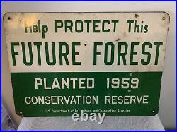 (rare)vintage Metal Us Department Of Agriculture Forest Service Sign. 1959
